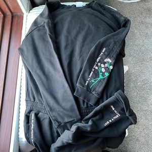 Adidas Embroidered Love All, Trust a Few…Jumpsuit Black XL.